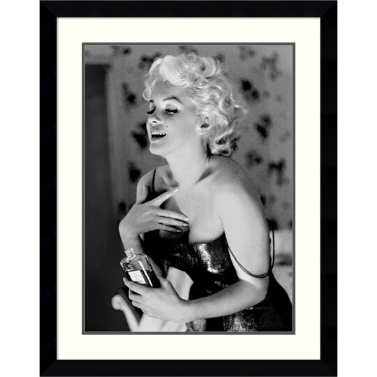 Marilyn Monroe Chanel No 5 by Ed Feingersh Wood Framed Wall Art Marilyn Monroe Chanel No 5 by Ed Feingersh Wood Framed Wall Art